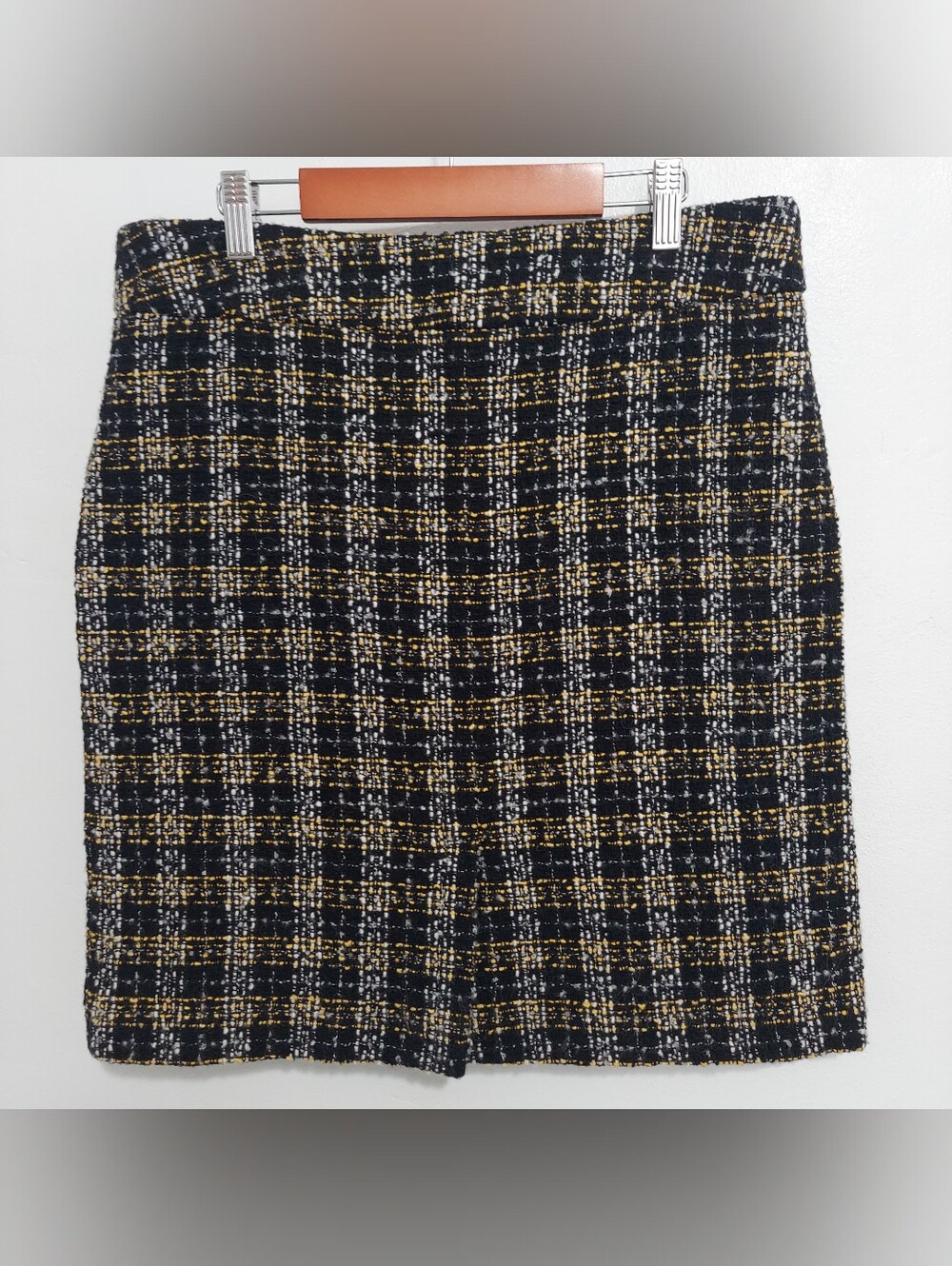 Sao Paulo Mini Skirt Zise 8 Black Womens Plaid Wool High Waist Lined Knit Used - Picture 2 of 16